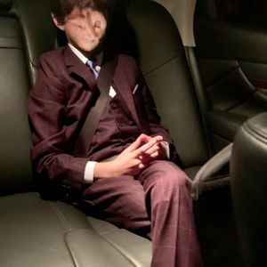 Paisley of London Boys Burgundy Check suit (NEVER WORN)